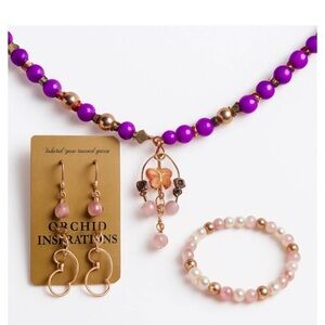 Elegant Pink and Gold Jewelry Set